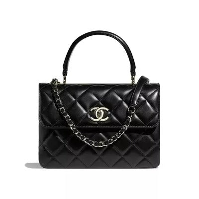 CHANEL Lambskin & Gold-Tone Metal Black