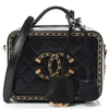 CHANEL Goatskin Quilted Medium CC Filigree Vanity Case Black