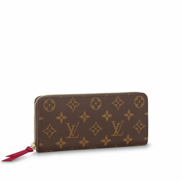 LOUIS VUITTON MONOGRAM CANVAS CLEMENCE WALLET FUCHSIA - M60742